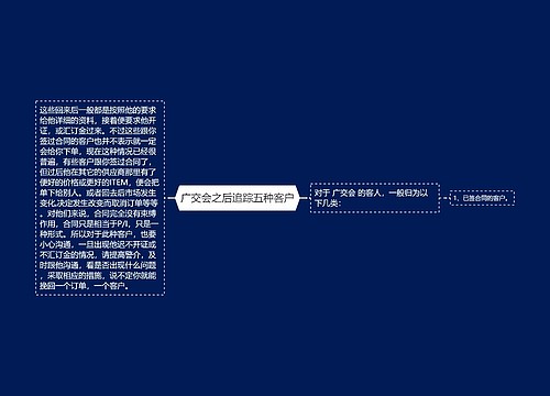 广交会之后追踪五种客户