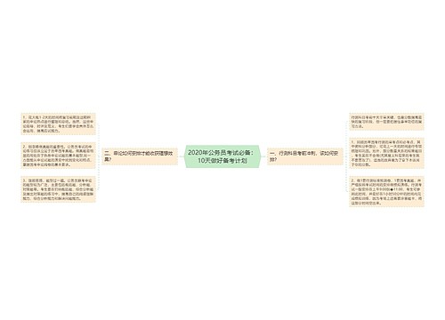 2020年公务员考试必备：10天做好备考计划