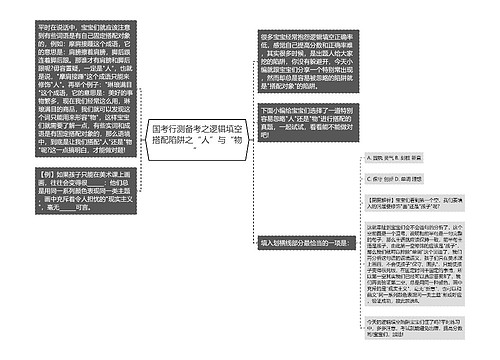 国考行测备考之逻辑填空搭配陷阱之“人”与“物”