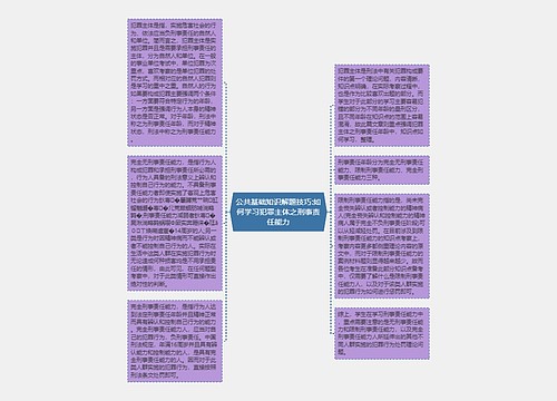 公共基础知识解题技巧:如何学习犯罪主体之刑事责任能力