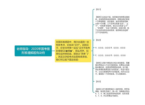 老师指导：2020年国考图形推理解题有诀窍