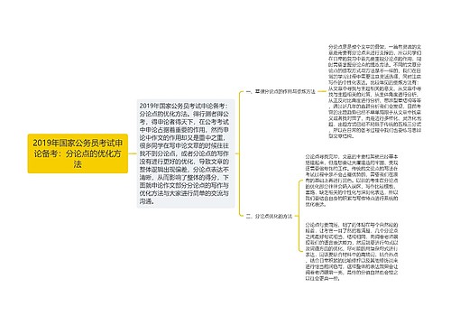 2019年国家公务员考试申论备考：分论点的优化方法