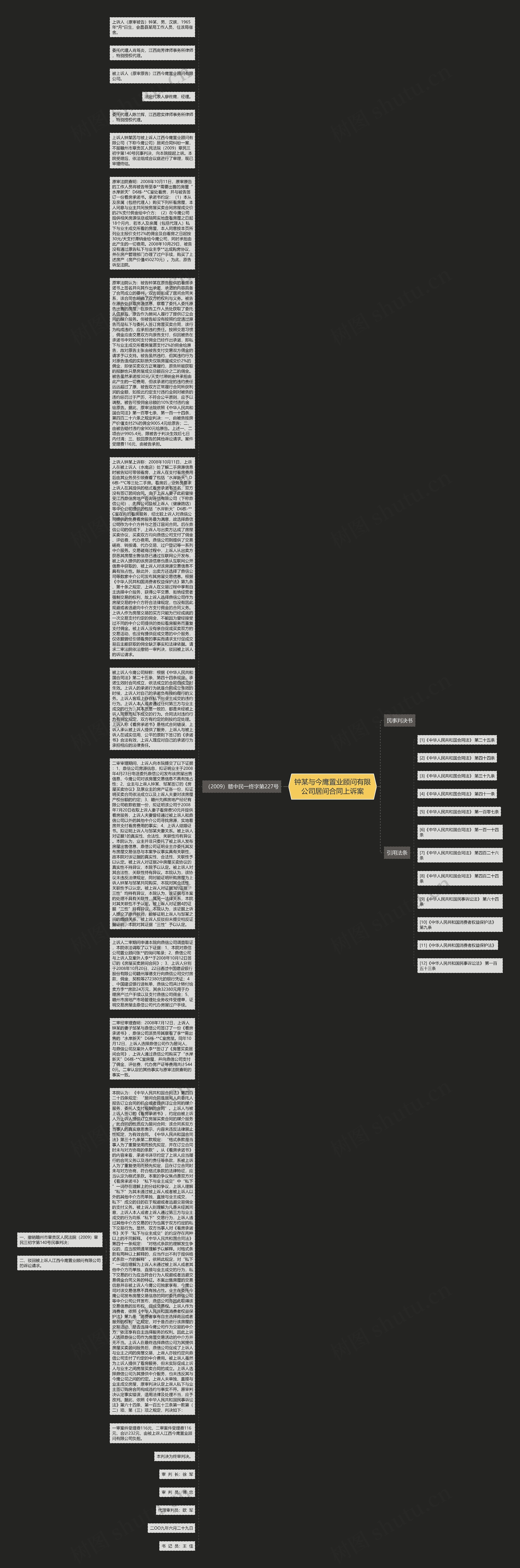 钟某与今鹰置业顾问有限公司居间合同上诉案思维导图