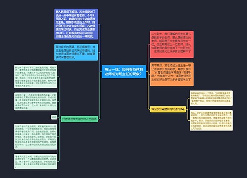 每日一练：如何看待体育老师成为班主任的现象？