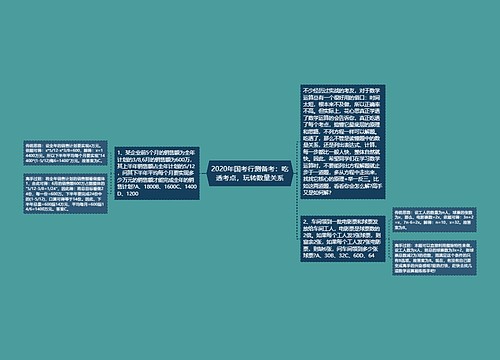 2020年国考行测备考：吃透考点，玩转数量关系