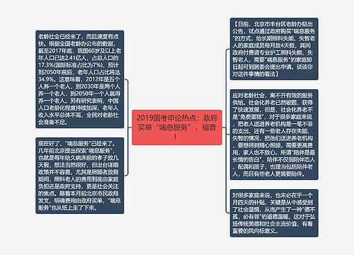 2019国考申论热点：政府买单“喘息服务”，福音！