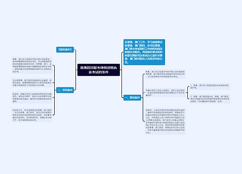 港澳居民报考律师资格执业考试的条件