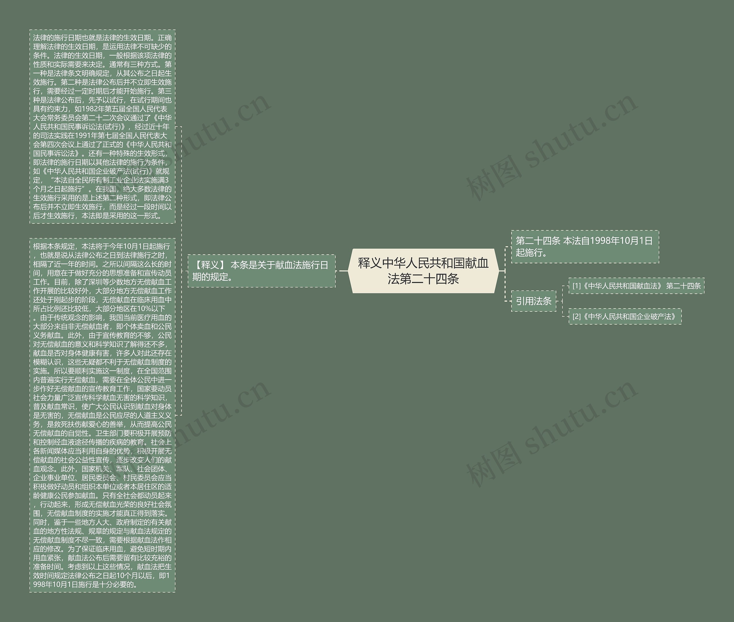 释义中华人民共和国献血法第二十四条思维导图