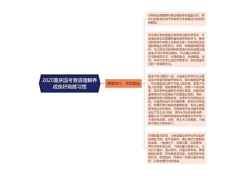 2020重庆国考言语理解养成良好做题习惯