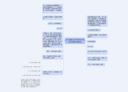 2020国家公务员考试行测判断推理之真假话