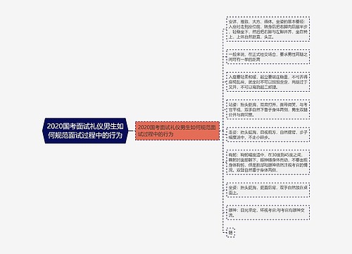 2020国考面试礼仪男生如何规范面试过程中的行为