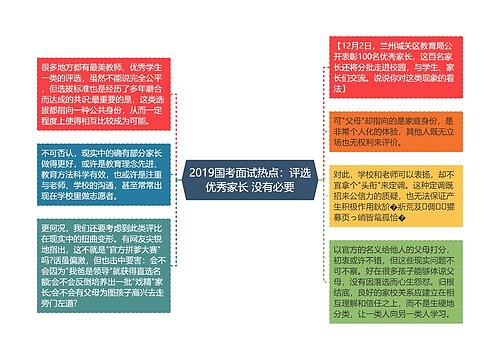 2019国考面试热点：评选优秀家长 没有必要