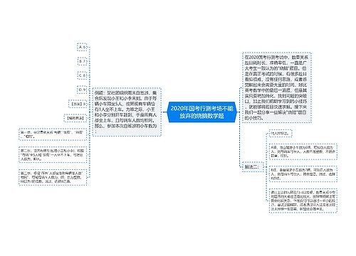 2020年国考行测考场不能放弃的烧脑数学题