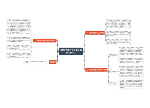 成都安置房可以买卖吗,需要注意什么