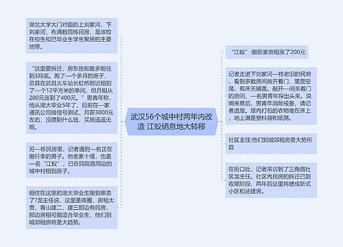 武汉56个城中村两年内改造 江蚁硒息地大转移