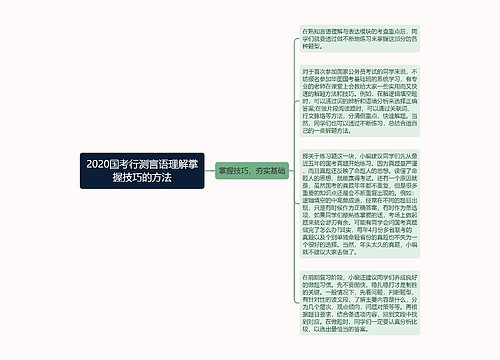 2020国考行测言语理解掌握技巧的方法