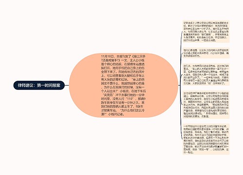 律师建议：第一时间报案