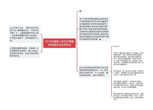 2018年国家公务员行测图形推理样式类求异法