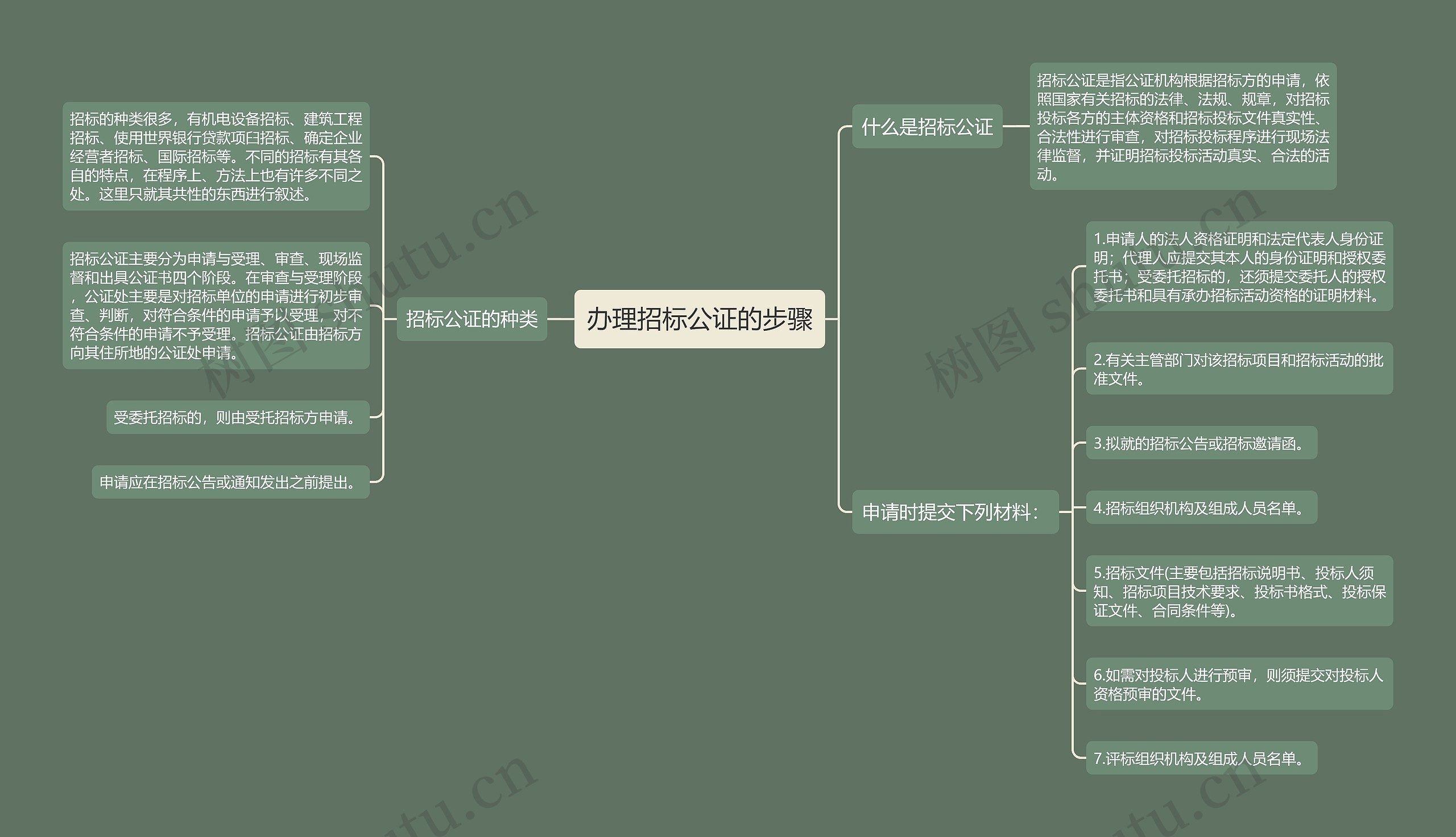 办理招标公证的步骤思维导图