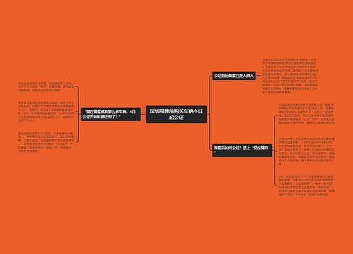 深圳限牌前购买车辆今日起公证
