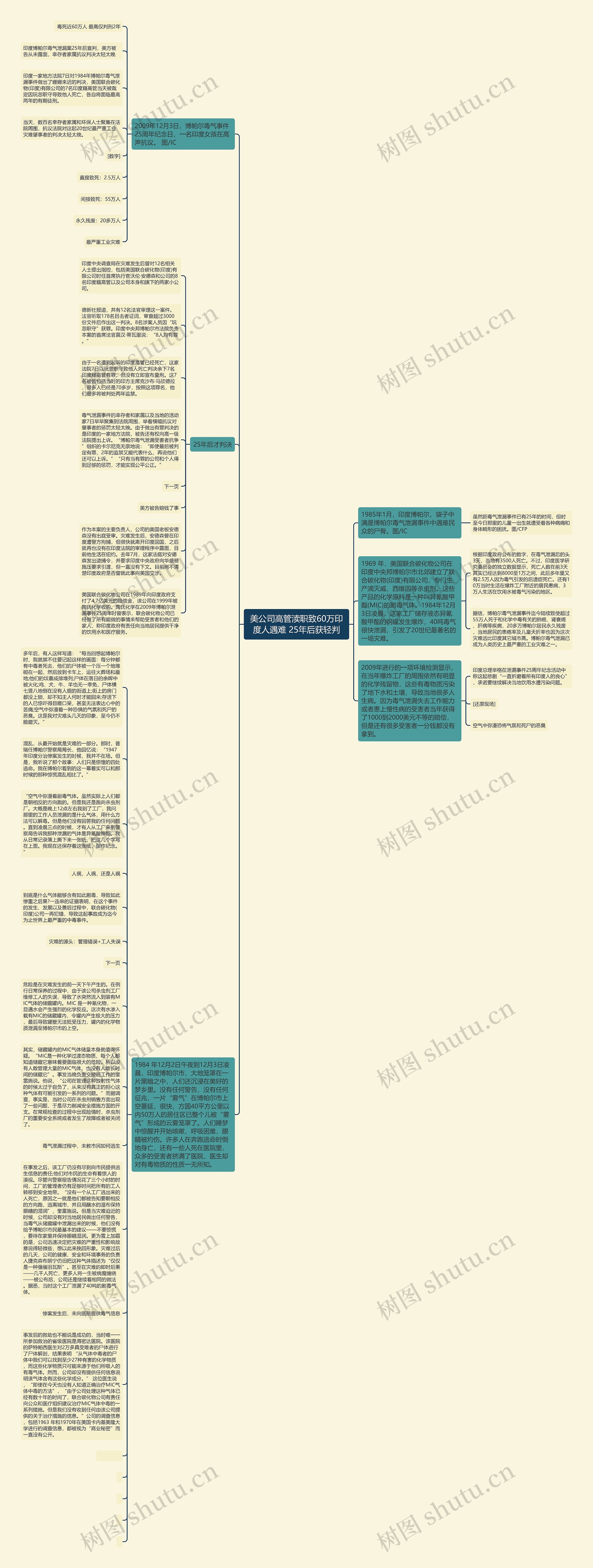 美公司高管渎职致60万印度人遇难 25年后获轻判思维导图