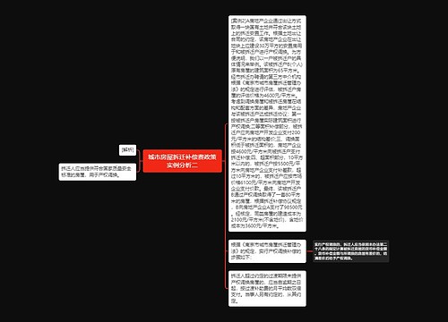 城市房屋拆迁补偿费政策实例分析二