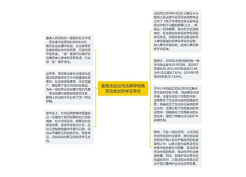 最高法出台司法解释明确劳动者加班举证责任