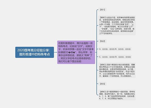 2020国考高分经验分享：图形推理中的特殊考点