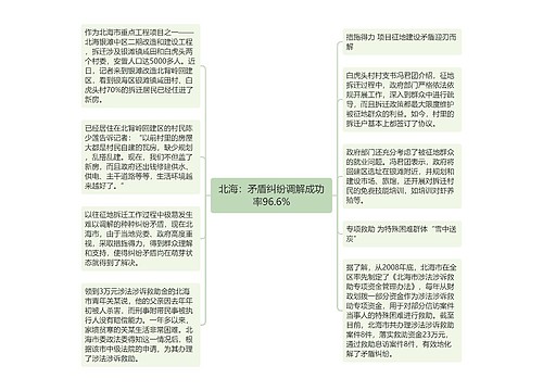 北海：矛盾纠纷调解成功率96.6%