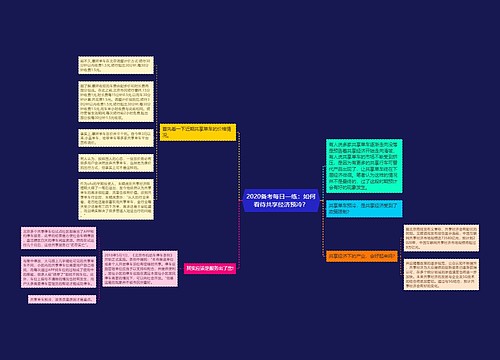 2020备考每日一练：如何看待共享经济预冷？