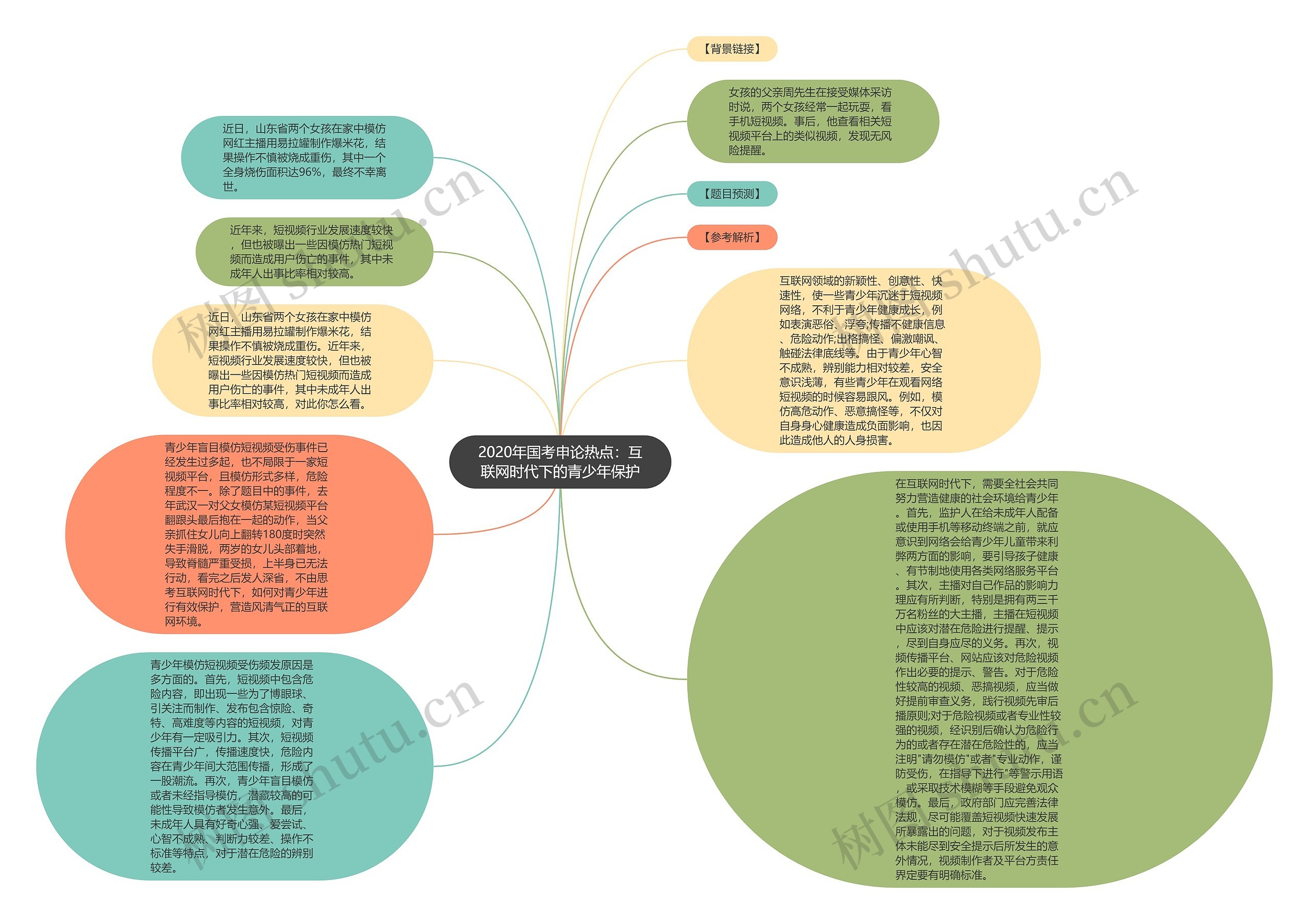 2020年国考申论热点：互联网时代下的青少年保护思维导图