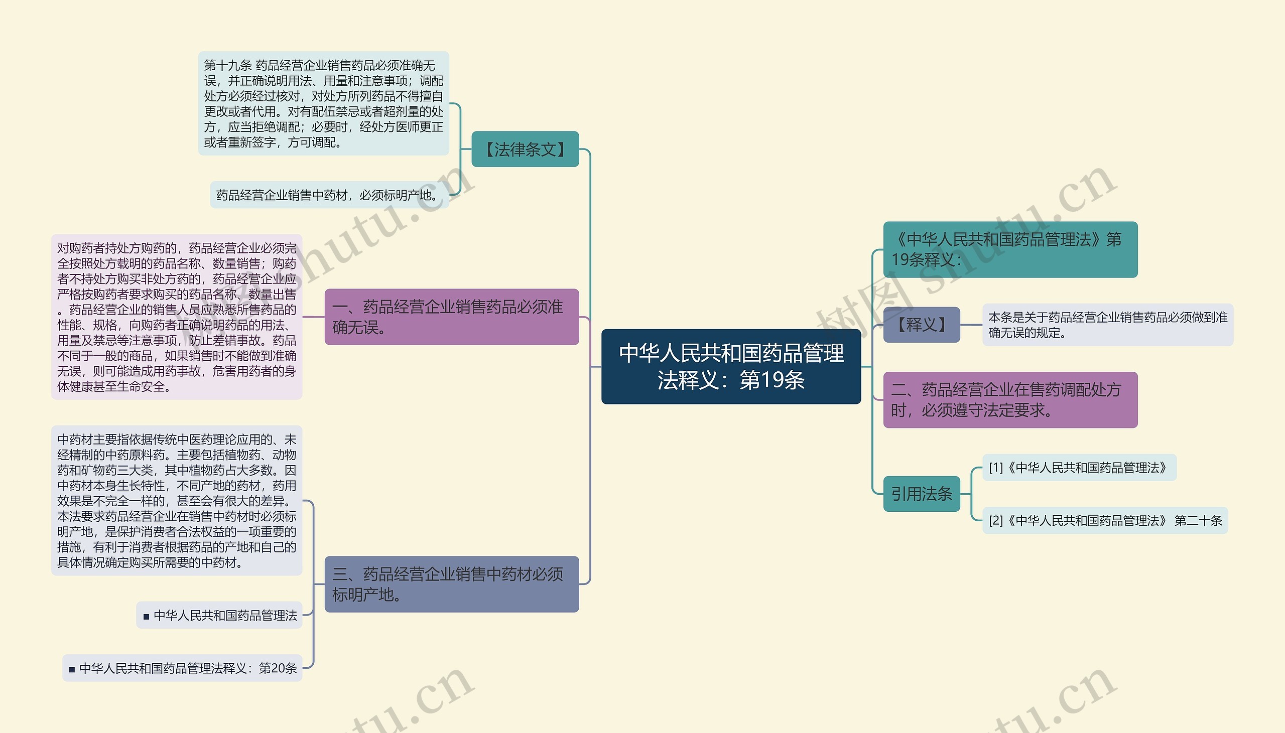 中华人民共和国药品管理法释义：第19条思维导图