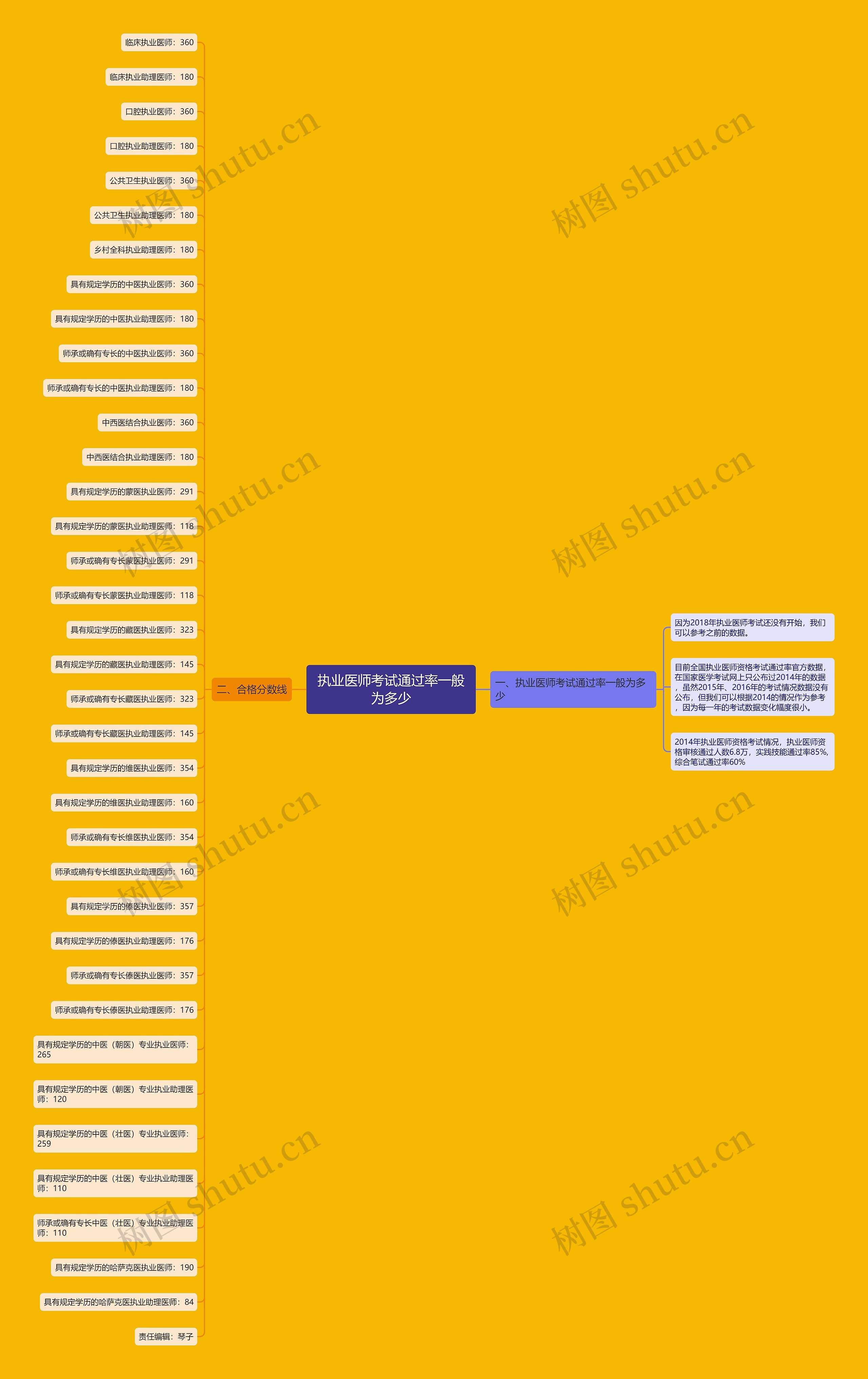 执业医师考试通过率一般为多少思维导图