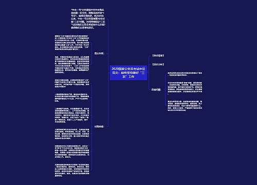 2020国家公务员考试申论范文：始终坚持做好“三农”工作