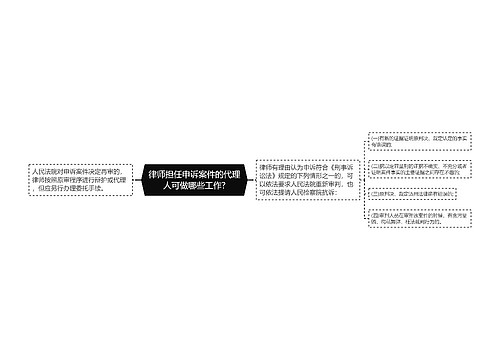 律师担任申诉案件的代理人可做哪些工作?