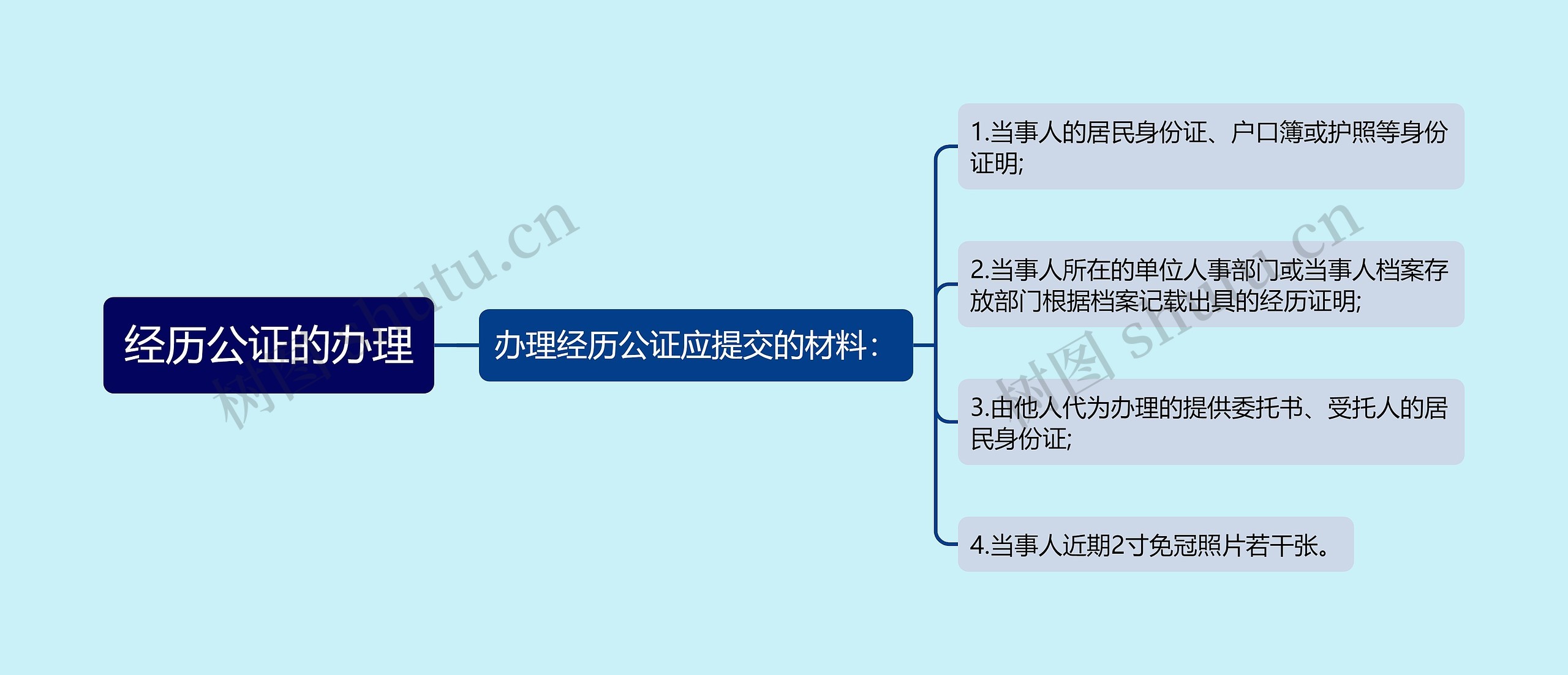 经历公证的办理思维导图