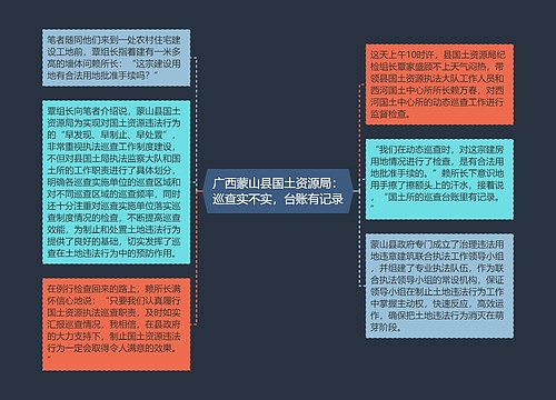 广西蒙山县国土资源局：巡查实不实，台账有记录