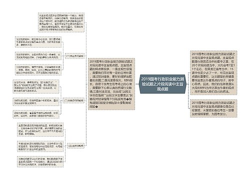 2019国考行政职业能力测验试题之片段阅读中主旨观点题