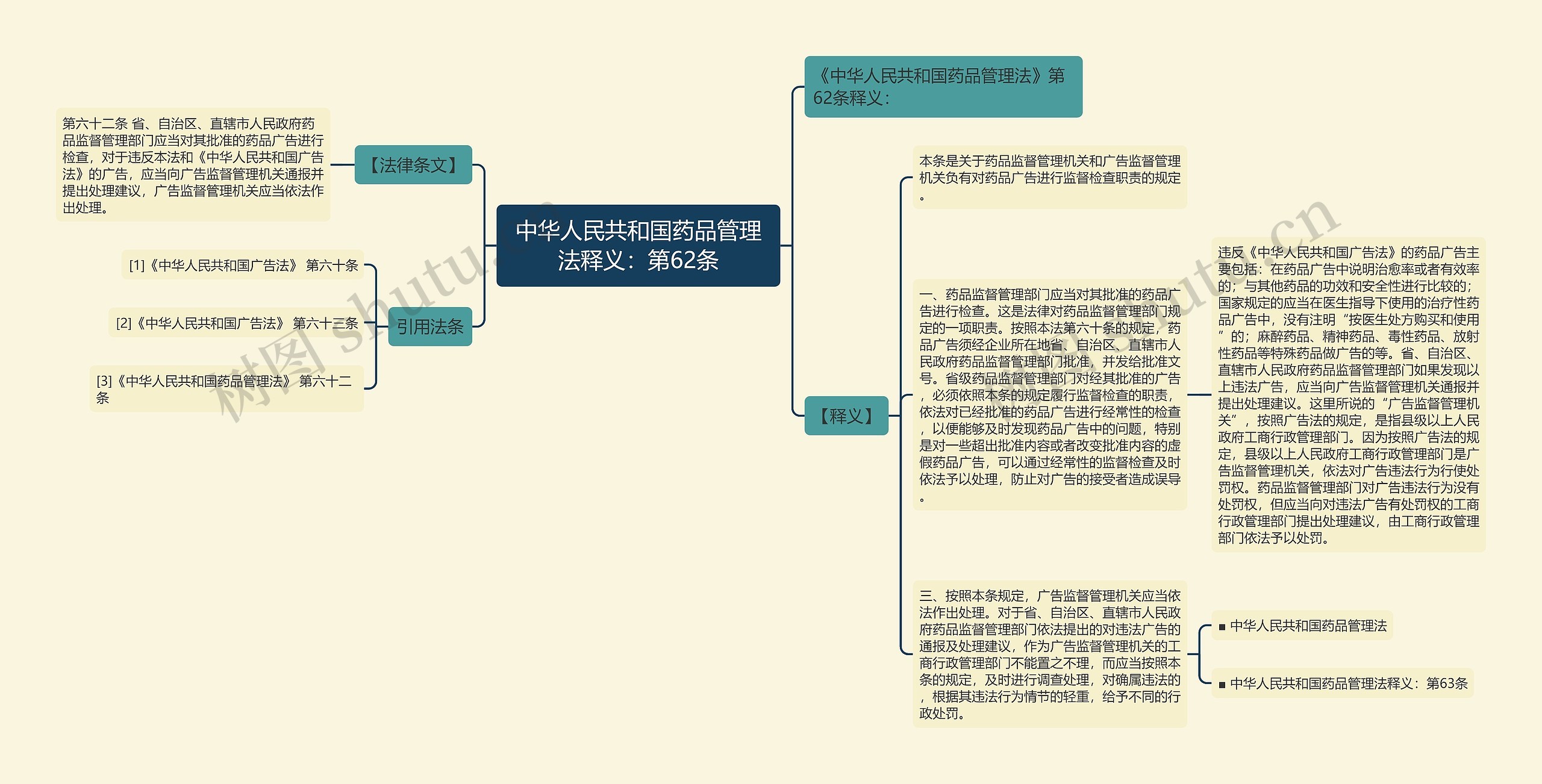 中华人民共和国药品管理法释义：第62条思维导图