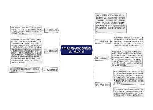 2019公务员考试结构化面试：应战心理