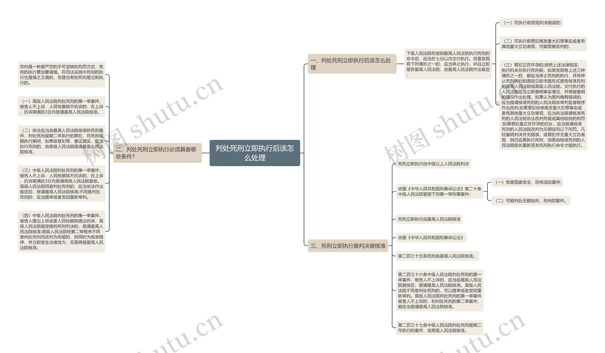 判处死刑立即执行后该怎么处理思维导图
