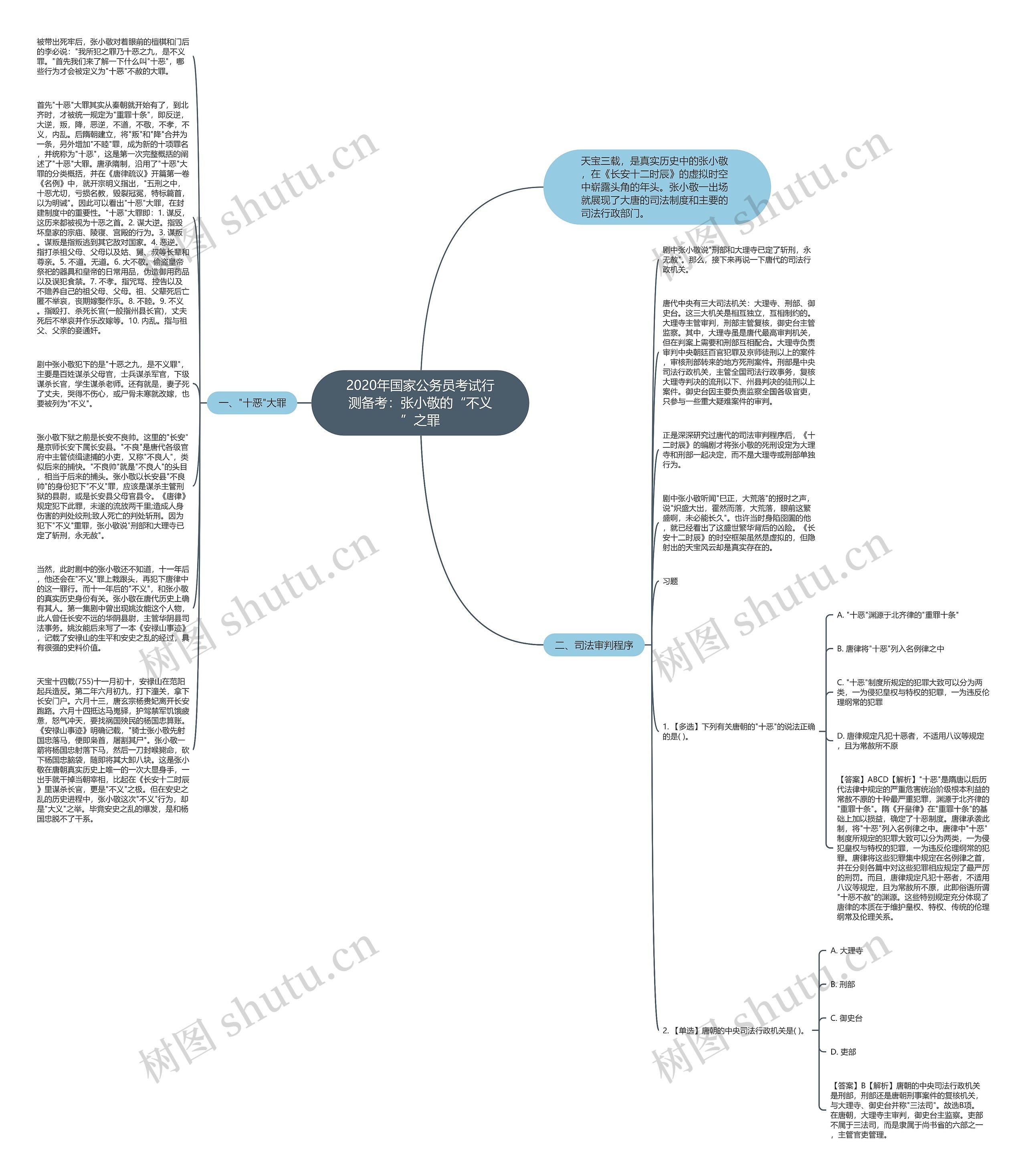 2020年国家公务员考试行测备考：张小敬的“不义”之罪思维导图