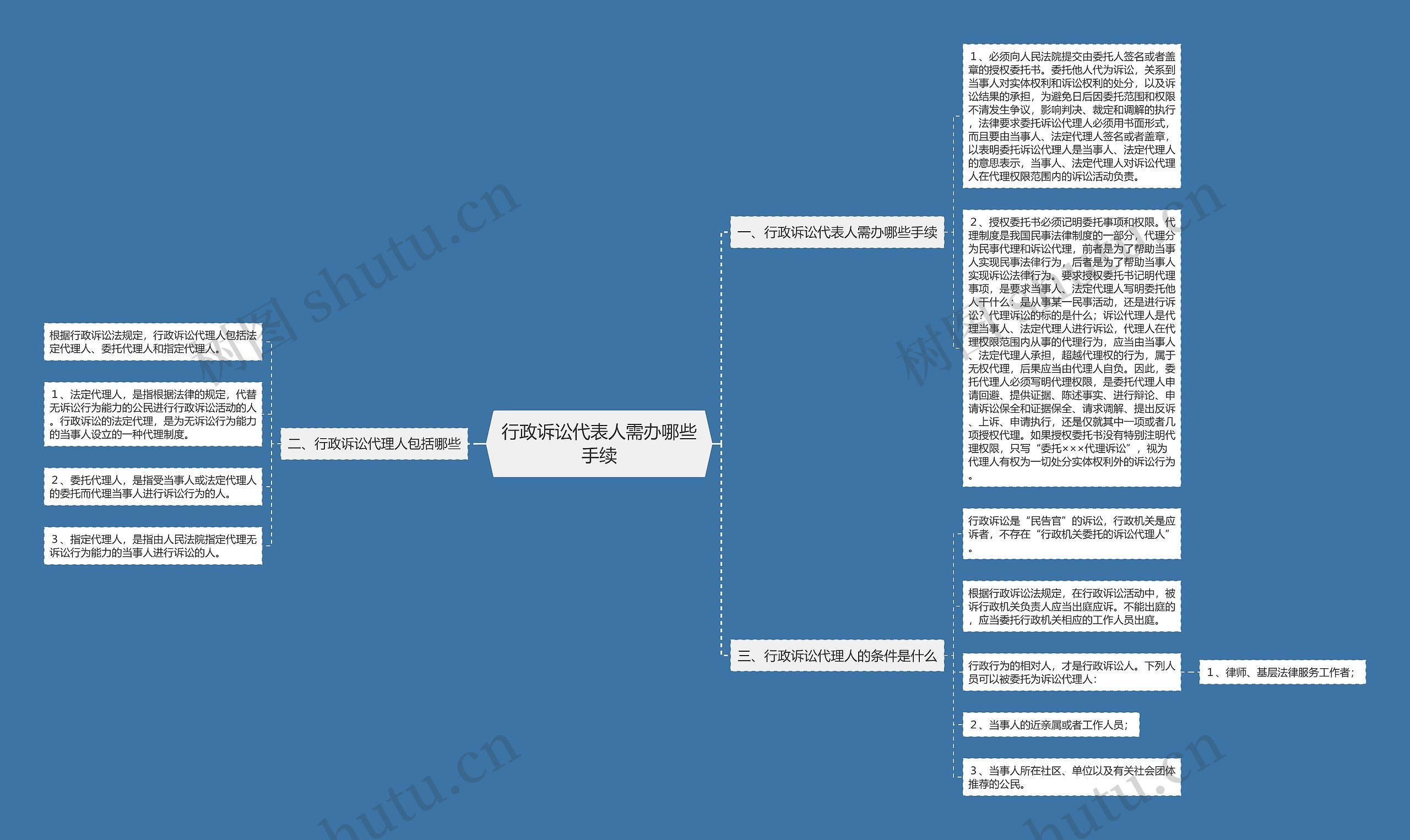 行政诉讼代表人需办哪些手续思维导图