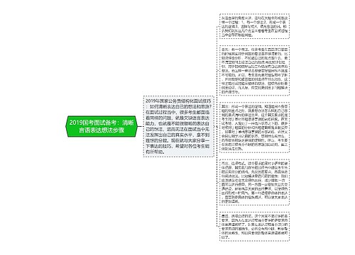 2019国考面试备考：清晰言语表达想法步骤