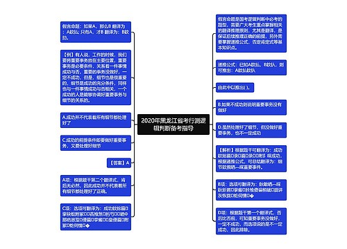 2020年黑龙江省考行测逻辑判断备考指导