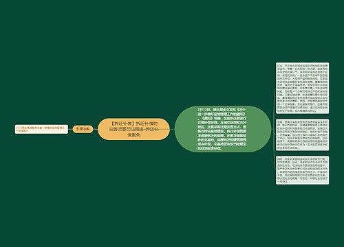 【拆迁补偿】拆迁补偿的完善须要司法跟进-拆迁补偿案例