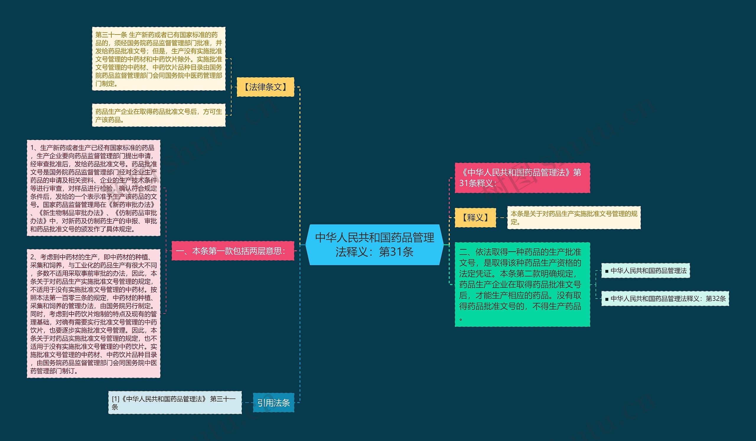 中华人民共和国药品管理法释义：第31条思维导图