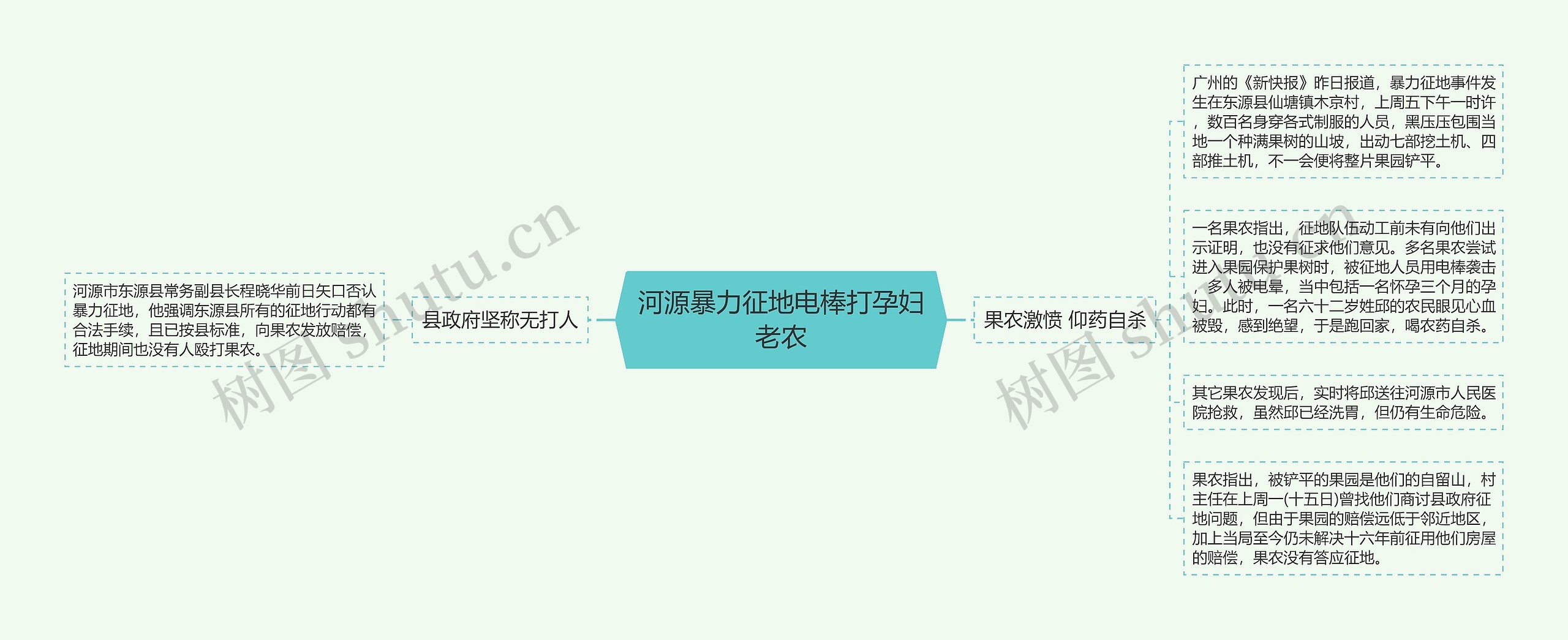 河源暴力征地电棒打孕妇老农思维导图