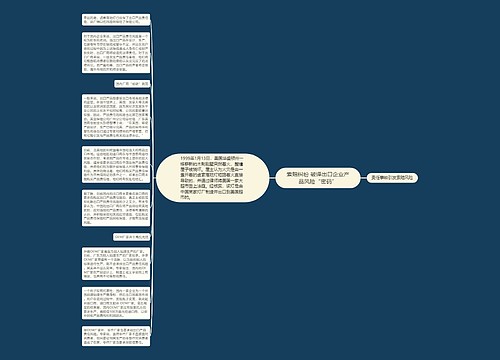 索赔纠纷 破译出口企业产品风险“密码”