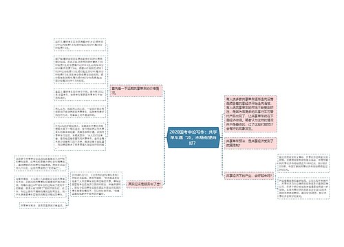 2020国考申论写作：共享单车遇“冷，市场有望向好？